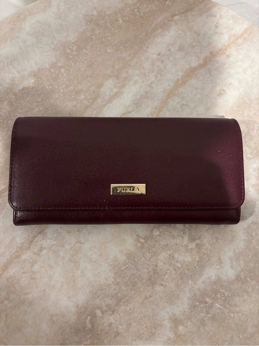 Furla Burgundy Leather Continental Wallet